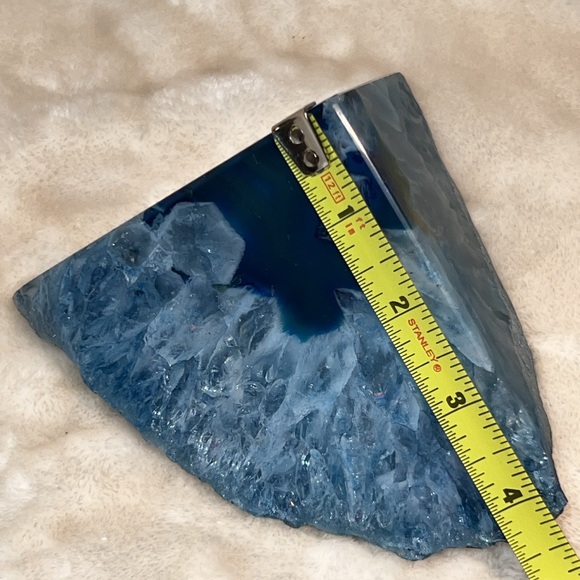 💎 2.8 LB (1.27 kg) GENUINE RAW BLUE AGATE CRYSTAL SLICE WEDGE ROCK GEM STONE - Picture 13 of 14
